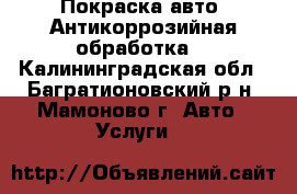 Покраска авто. Антикоррозийная обработка. - Калининградская обл., Багратионовский р-н, Мамоново г. Авто » Услуги   